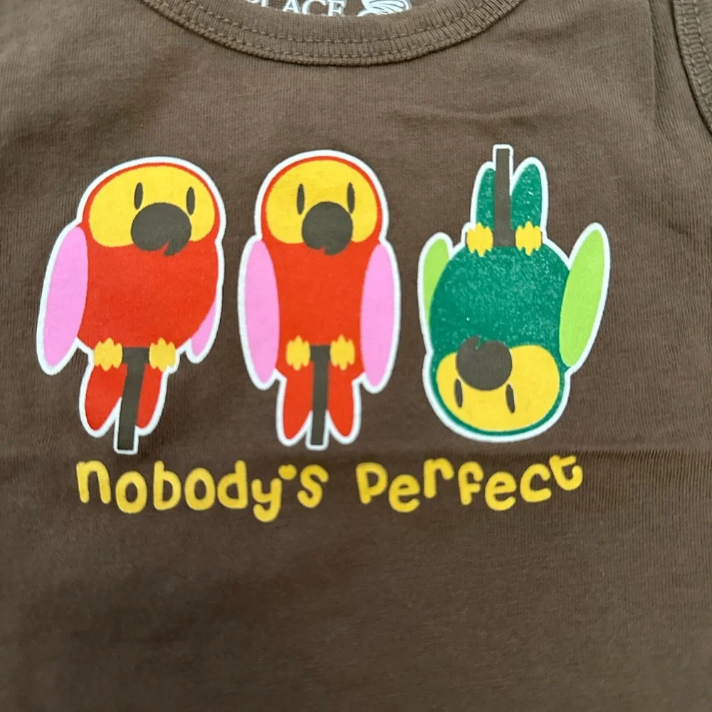 NWOT Children’s Place Parrot Bird Graphic Tank Top in Brown Size 12 months